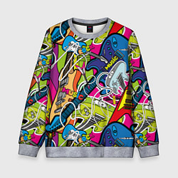 Детский свитшот Guitars - pop art pattern