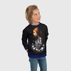 Свитшот детский Воспоминания о любви Девушка цветы и замок, цвет: 3D-синий — фото 2