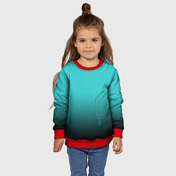 Свитшот детский Силуэт лисы на градиентном фоне, цвет: 3D-красный — фото 2
