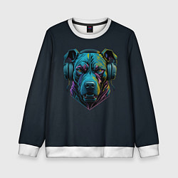 Детский свитшот Питбуль в наушниках