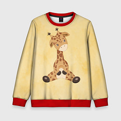 Свитшот детский Малыш жираф, цвет: 3D-красный