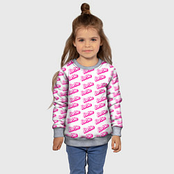 Свитшот детский Барби Паттерн, цвет: 3D-меланж — фото 2