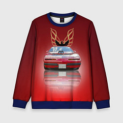 Свитшот детский Американский спорткар Pontiac Firebird, цвет: 3D-синий