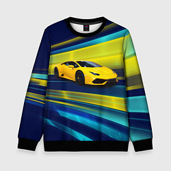 Свитшот детский Желтый итальянский суперкар, цвет: 3D-черный