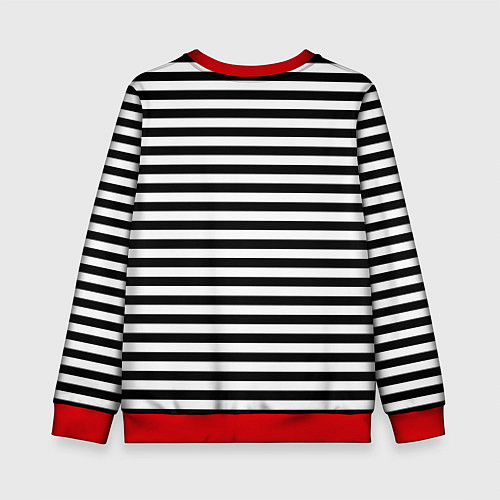 Детский свитшот Тельняшка черная Подводного флота ВМФ / 3D-Красный – фото 2