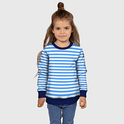 Свитшот детский Тельняшка васильковая ВДВ, цвет: 3D-синий — фото 2