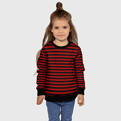 Свитшот детский Темно-красные полосы, цвет: 3D-черный — фото 2