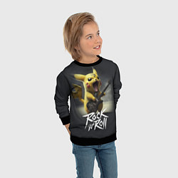 Свитшот детский Пикачу с электрогитарой, цвет: 3D-черный — фото 2