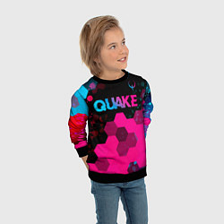 Свитшот детский Quake - neon gradient: символ сверху, цвет: 3D-черный — фото 2