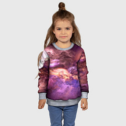 Свитшот детский Фиолетовое облако, цвет: 3D-меланж — фото 2
