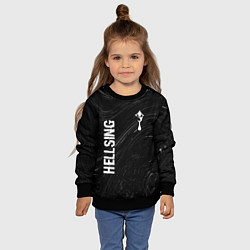 Свитшот детский Hellsing glitch на темном фоне: надпись, символ, цвет: 3D-черный — фото 2
