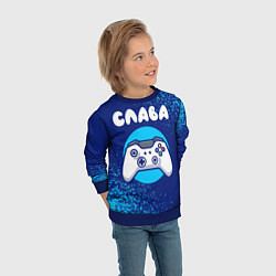 Свитшот детский Слава геймер, цвет: 3D-синий — фото 2