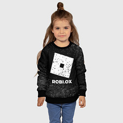 Свитшот детский Roblox с потертостями на темном фоне, цвет: 3D-черный — фото 2