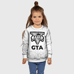 Свитшот детский GTA с потертостями на светлом фоне, цвет: 3D-белый — фото 2