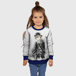 Свитшот детский Чуя на белом фоне, цвет: 3D-синий — фото 2