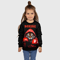 Свитшот детский Boxing tiger, цвет: 3D-черный — фото 2