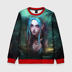 Свитшот детский Jinx fantasy art Arcane League of Legends, цвет: 3D-красный