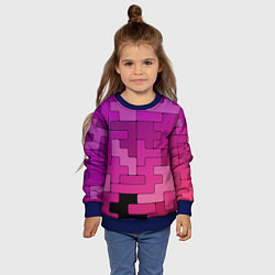 Свитшот детский Фиолетовые текстуры, цвет: 3D-синий — фото 2