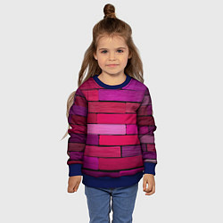 Свитшот детский Малиновые кирпичики, цвет: 3D-синий — фото 2