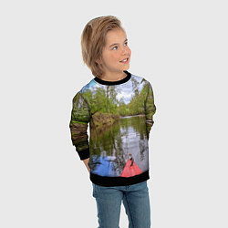 Свитшот детский Красная байдарка, цвет: 3D-черный — фото 2