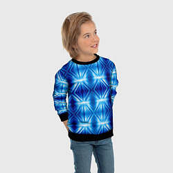 Свитшот детский Ярко-синий светящийся узор, цвет: 3D-черный — фото 2