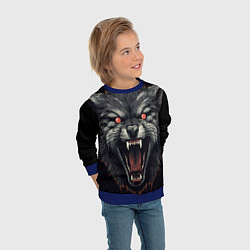 Свитшот детский Серый волк, цвет: 3D-синий — фото 2