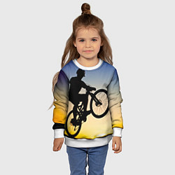 Свитшот детский Прыжок велосипедиста, цвет: 3D-белый — фото 2