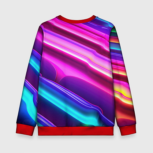 Детский свитшот Неоновые объемные полосы / 3D-Красный – фото 2