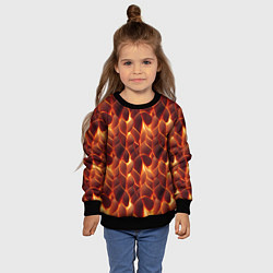 Свитшот детский Огненная мозаичная текстура, цвет: 3D-черный — фото 2