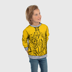 Свитшот детский Киберпанк Yellow-Black, цвет: 3D-меланж — фото 2