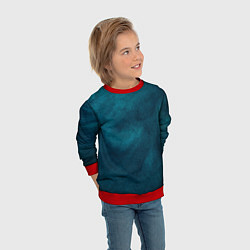 Свитшот детский Синие туманные камешки, цвет: 3D-красный — фото 2