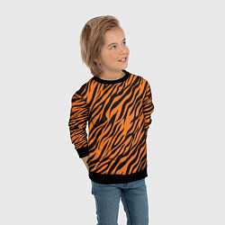 Свитшот детский Полоски тигра - tiger, цвет: 3D-черный — фото 2