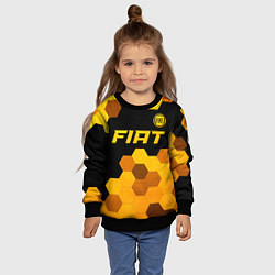 Свитшот детский Fiat - gold gradient: символ сверху, цвет: 3D-черный — фото 2