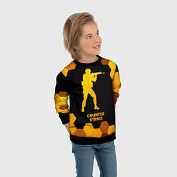 Свитшот детский Counter Strike - gold gradient, цвет: 3D-черный — фото 2