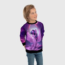 Свитшот детский Твайлайт Спаркл, цвет: 3D-черный — фото 2