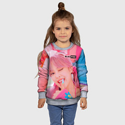 Свитшот детский Jennie Black pink, цвет: 3D-меланж — фото 2