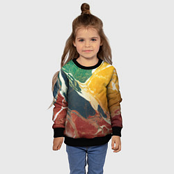 Свитшот детский Мраморная радуга, цвет: 3D-черный — фото 2