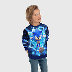 Свитшот детский Sonic electric waves, цвет: 3D-синий — фото 2