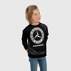 Свитшот детский Mercedes speed на темном фоне со следами шин, цвет: 3D-черный — фото 2