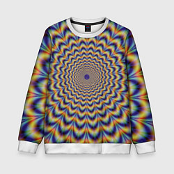 Свитшот детский Гипнотический рисунок, цвет: 3D-белый