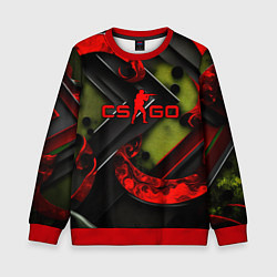 Свитшот детский CS GO abstract green red, цвет: 3D-красный