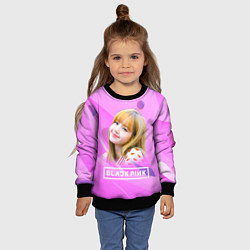 Свитшот детский Blackpink Lisa pink, цвет: 3D-черный — фото 2