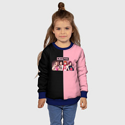Свитшот детский Черно-розовый градиент Black Pink, цвет: 3D-синий — фото 2