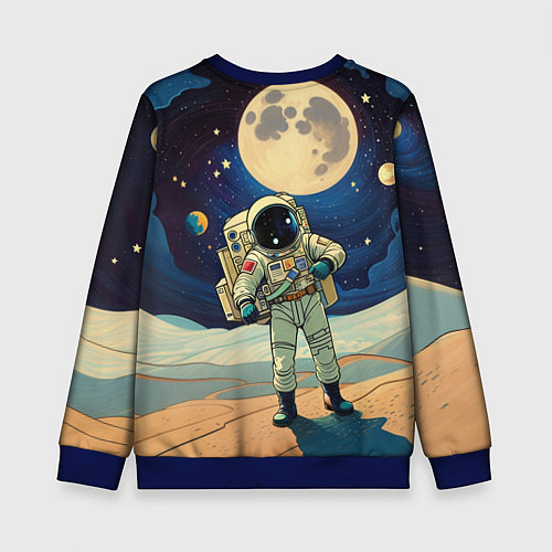 Детский свитшот Космонавт в ледяной пустыне / 3D-Синий – фото 2
