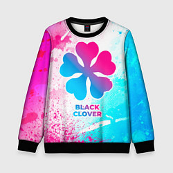 Свитшот детский Black Clover neon gradient style, цвет: 3D-черный