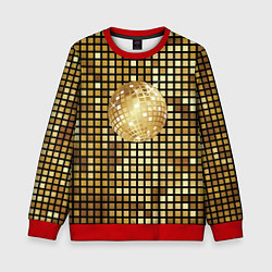 Детский свитшот Золотой диско шар и золотая мозаика