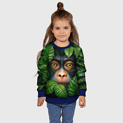Свитшот детский Черная обезьянка, цвет: 3D-синий — фото 2
