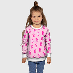 Свитшот детский Барби паттерн буква B, цвет: 3D-белый — фото 2