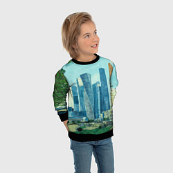Свитшот детский Москва-сити Ван Гог, цвет: 3D-черный — фото 2