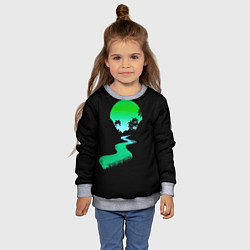 Свитшот детский Неоновая речка, цвет: 3D-меланж — фото 2